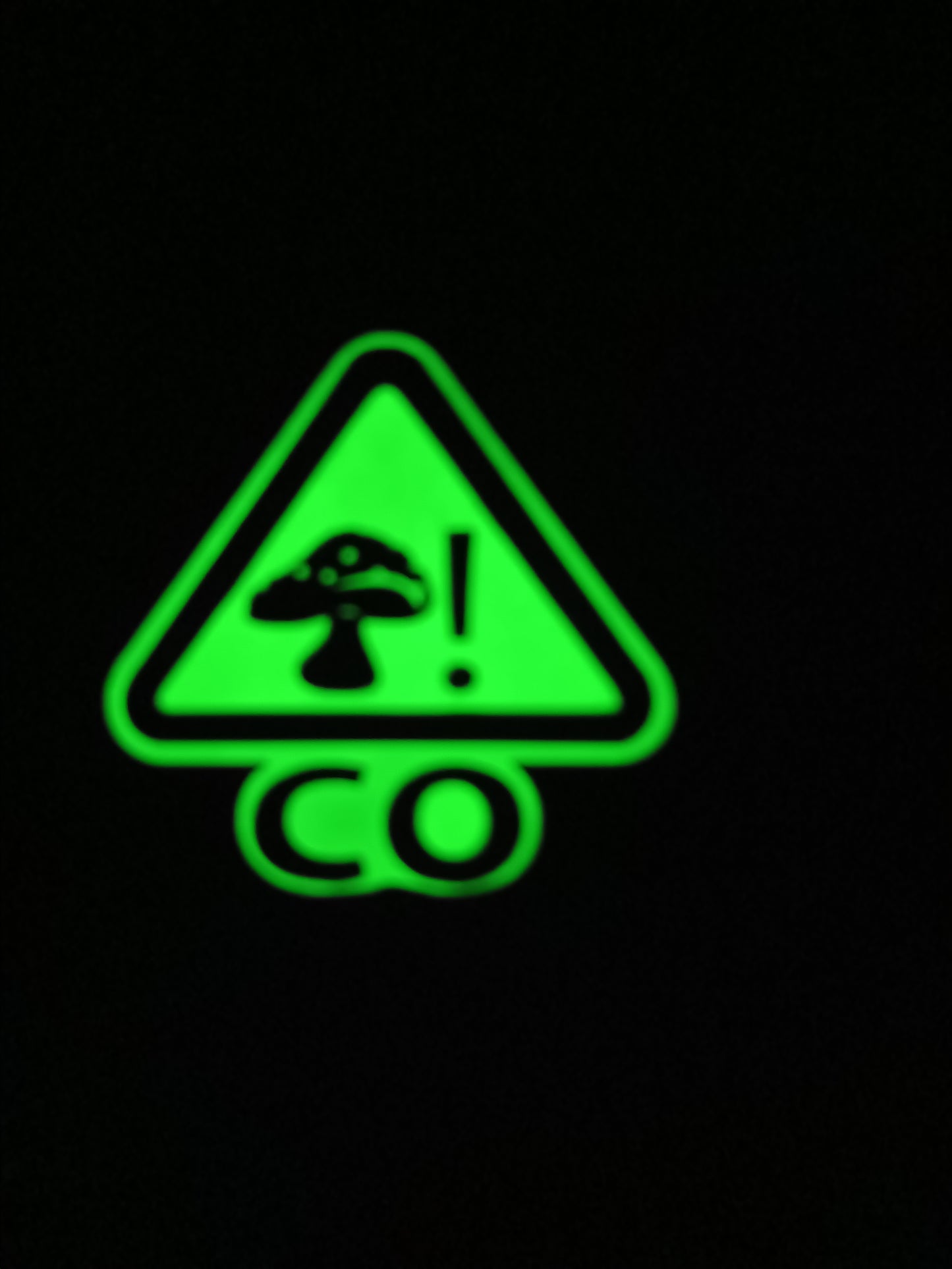 Colorado Glow Mushroom Warning Pin